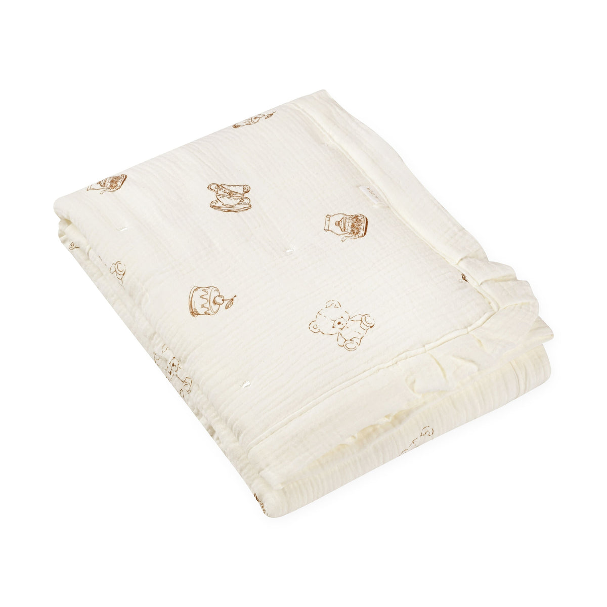 שמיכת טטרא עם מילוי ומלמלה 75X110 ס”מ Teddy bear