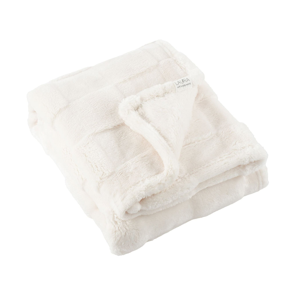 שמיכת פלנל COZY משובצת אופוואיט 75/100 ס”מ