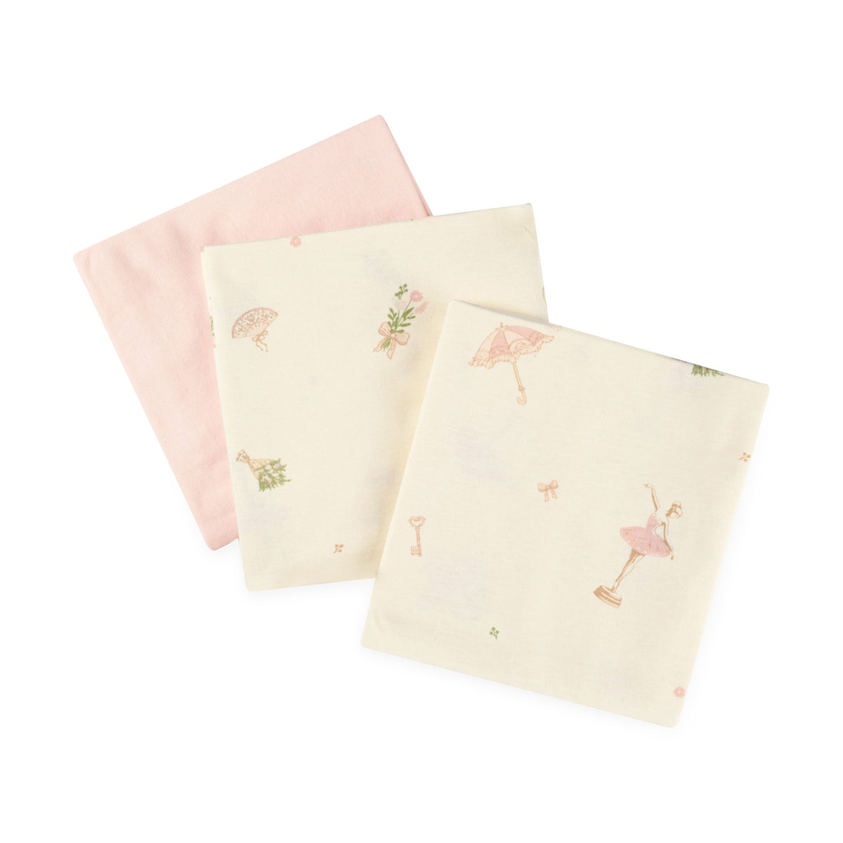 שלישיית חיתולי טריקו 70X70 ס”מ Pink Ballerina