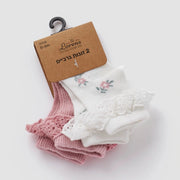 מארז זוג גרביים מלמלה – פרחים