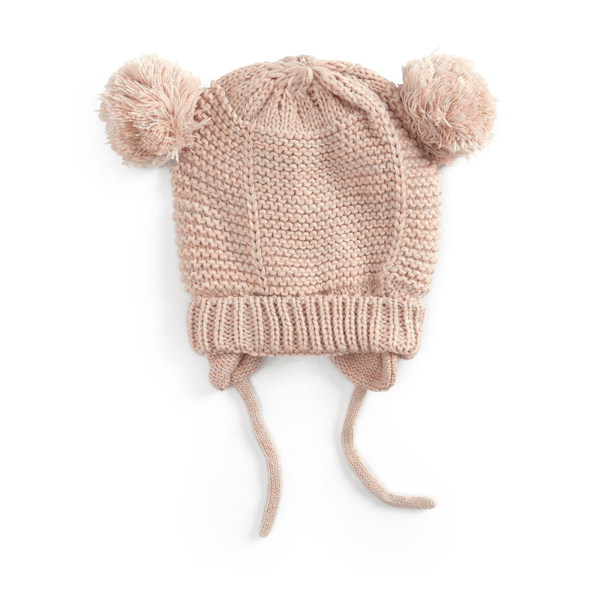 כובע פונפונים לתינוק – PINK WOOL