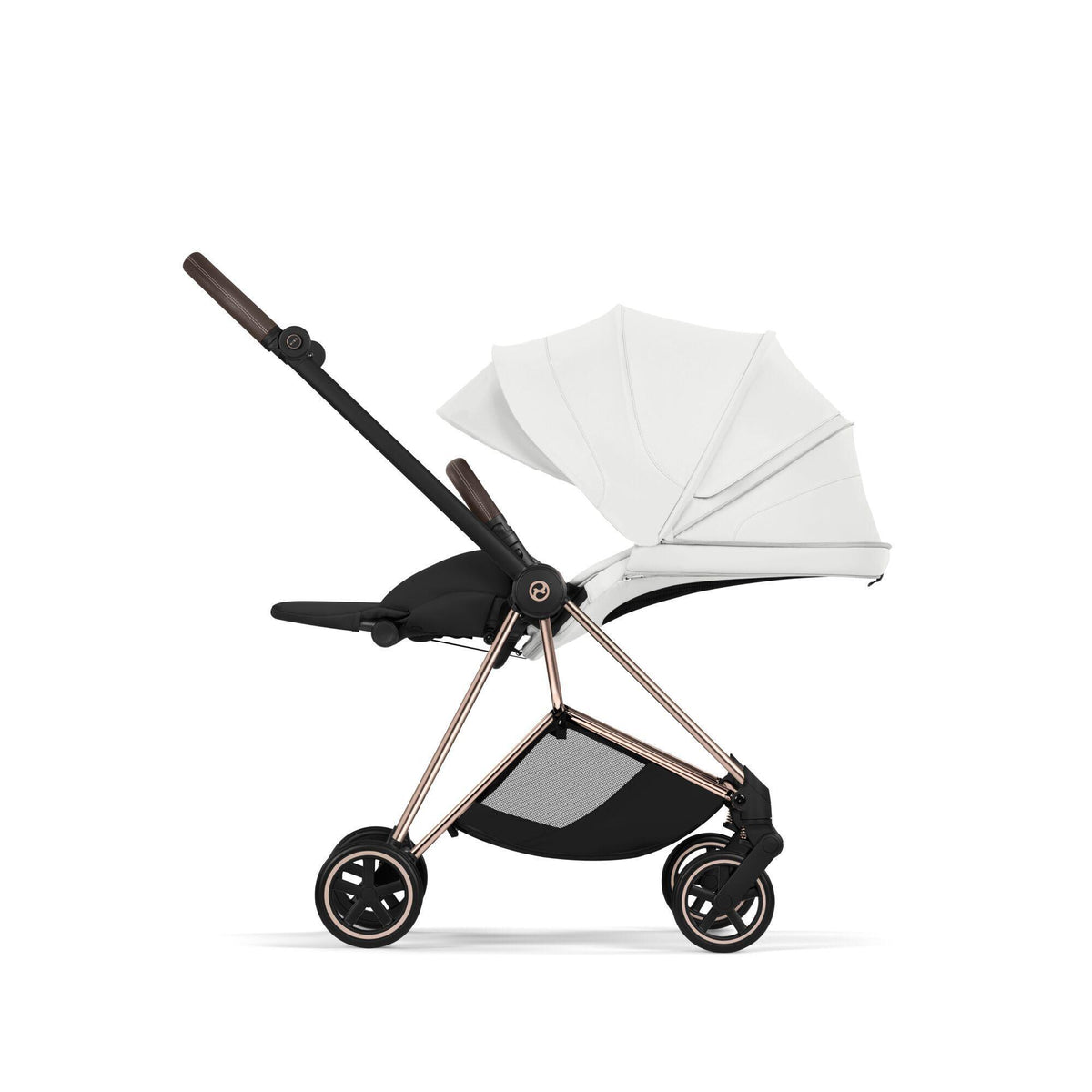 עגלת Cybex Mios 3 לבן שלד רוזגולד – מורכבת באריזה המקורית, מבצע חיסול